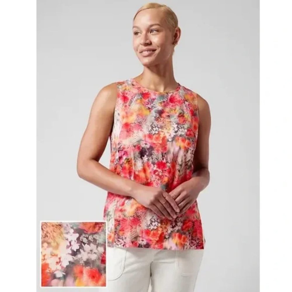 Athleta Zephyr Renewed Bloom Spring Tank Top Size Medium